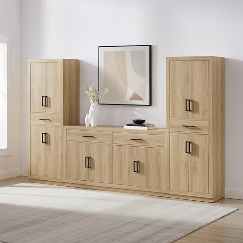Crosley Furniture Isla 3-Piece Pantry Storage Cabinet & Sideboard Set