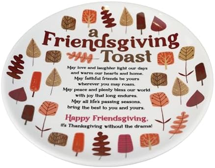 Enesco Our Name is Mud Friendship Friendsgiving Toast Thanksgiving Dinner Plate, 11 Inch, Multicolor