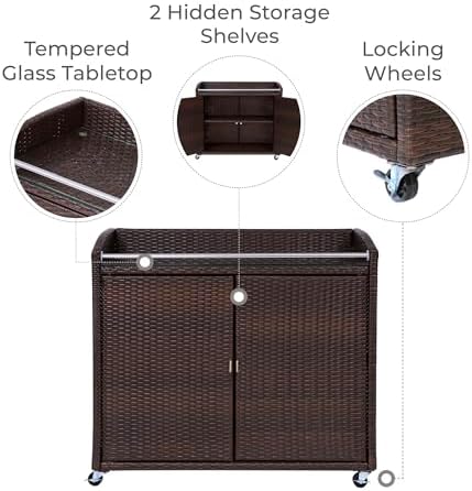 Teamson Home Veronica Portable Outdoor Bar Cart
