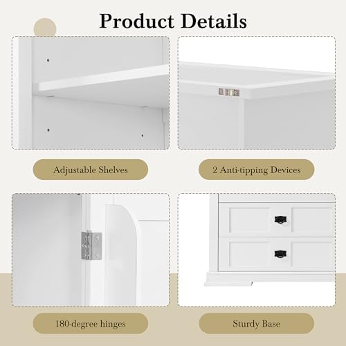 Merax 63'' Kitchen Pantry Storage Cabinet, Freestanding Buffet Cabinet