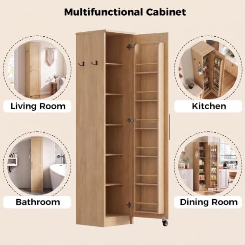 IRONCK Narrow Kitchen Pantry Cabinet, 72" H,Slim for Small Place