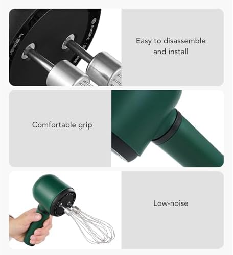 Hand Electric Mixer,1200mAh USB Rechargeable Cordless Portable Electric Egg Beater Electric Egg Blender with 2 Whisk Handheld Baking Stirrer for Cake Baking Cookware