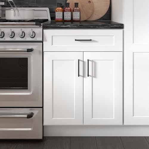 Furinno Shaker Drawer Base Kitchen Cabinet with 2-Doors, White