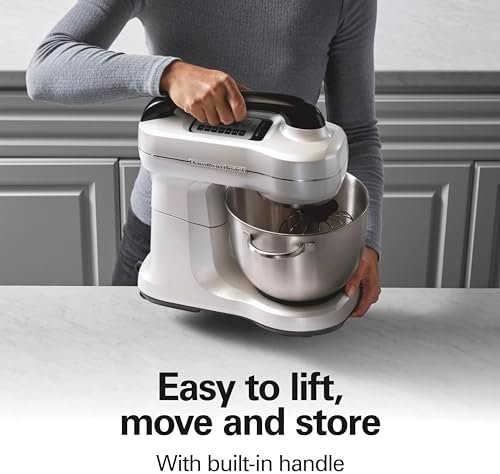 Hamilton Beach 4 Qt Electric Stand Mixer With 7 Speeds, Easy-Carry Handle