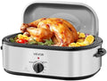 VEVOR Roaster Oven, 20QT Electric Roasting Pan, 150-450℉ Adjustable Temperature Fast-Cooking Turkey Roaster, Turkey Oven with Self-Basting Lid, Defrost & Warm Function for Home, Fits 24lb Turkey