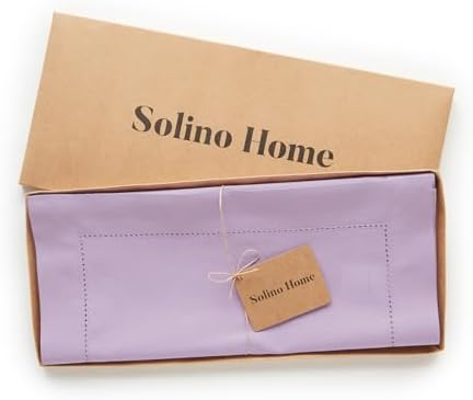 Solino Home Cotton Linen Table Runner Lavender Woven, 14 x 120 in