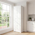Merax 70" Tall Kitchen Pantry Cabinet with Four Doors & One Drawer, Storage Cupboard for Living Room/Dining Room/Bathroom, Adjustable Shelves, White