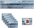 Mcalk Dark Blue Table Runner and Placemats Set of 6 Pieces, Blue Placemat, Cloth Place Mats Indoor for Kitchen, Washable Abstract Placemats Linen Material for Dining Table