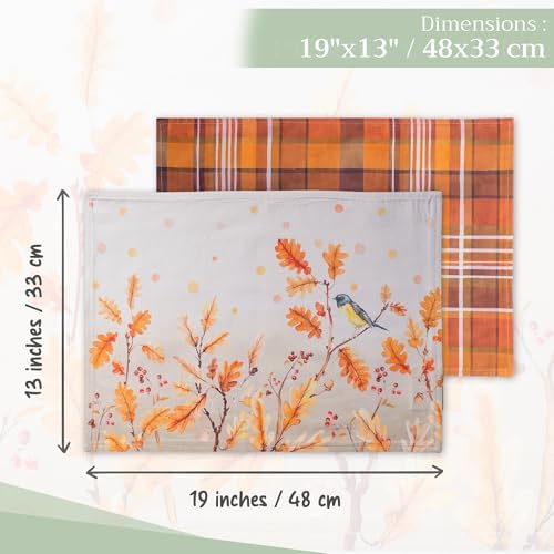 Maison d' Hermine Placemats Set of 4 Reusable 100% Cotton (13"x19")