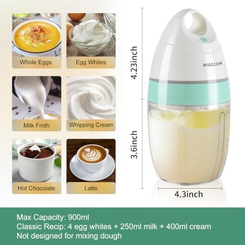 MIGECON Stand Mixer, Small Electric Mixer Kitchen Egg Beater Milk Frother