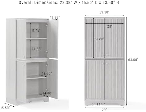 Crosley Furniture Naomi Reeded Pantry Storage Cabinet