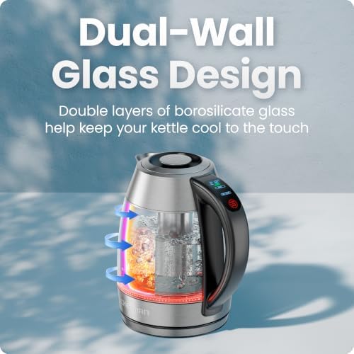 Chefman Cool Touch 1.7 L Double-Wall Electric Kettle with Tea Infuser - Image 2