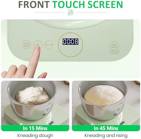 Electric Dough Maker with Ferment & Weighing Function, 5.2QT Dough Mixer with 304 Stainless Steel Bowl, Flour Kneading Machine for Pizza Bread Maker, Microcomputer Timing, Face-up Touch Panel