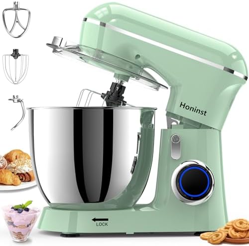 Honinst Stand Mixer, 6.5QT 10-Speed Tilt-Head 3-IN-1 Electric Food Mixer