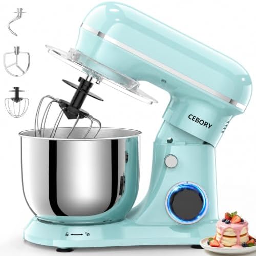 CEBORY Stand Mixer, 4QT 10+P-Speed Electric Kitchen Mixer with Bowl