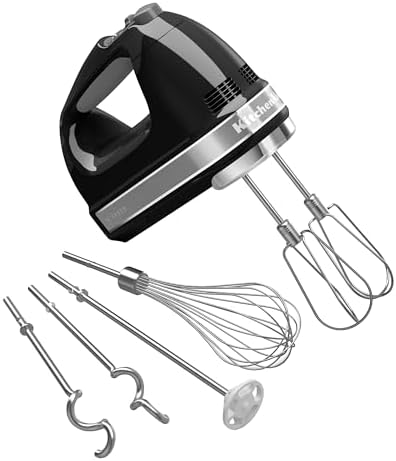 KitchenAid 9 Speed Hand Mixer w/Accessories, KHM926, Onyx Black