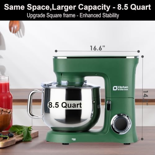 Kitchen in the box Stand Mixer 8.5 QT, 900 Watt Heavy Dough Mixer Green