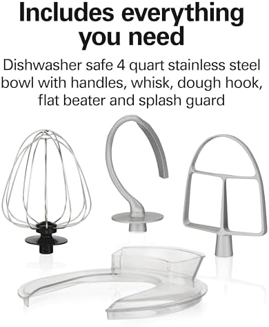 Hamilton Beach 4 Qt Electric Stand Mixer With 7 Speeds, Easy-Carry Handle