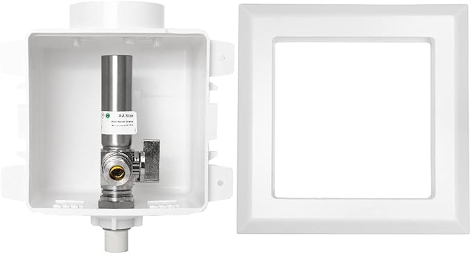 EFIELD CPVC Pre-Assembled Dishwasher Outlet Box, 1/2-Inch CPVC Connection with Installed 1/4-Turn Stop Angle Valve, Copper Water Hammer Arrestor,(DW006)
