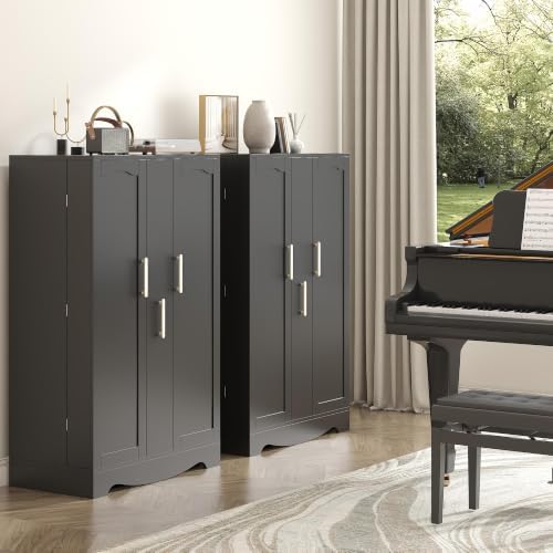 kepptory 47" Kitchen Pantry Cabinet with Pull Out Drawer Adjustable Shelves