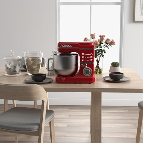 7.5QT Stand Mixer 660W | 10-Speed Tilt-Head Electric Food Mixer with Stainless Steel Bowl | Heavy Duty Dough Mixer for Baking, Bread, Cake, Cookie | Easy Clean Home Kitchen Mixer