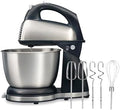 Hamilton Beach Classic Stand and Hand Mixer, 4 Quarts, 6 Speeds with QuickBurst, Bowl Rest, 290 Watts Peak Power, Black and Stainless