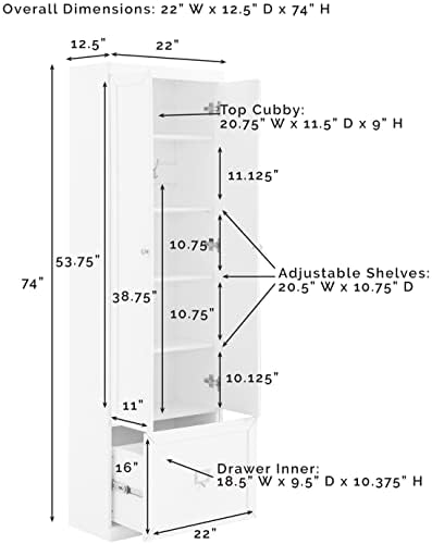 Crosley Furniture Harper Entryway Convertible Storage Cabinet
