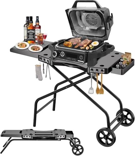 Hisencn 42.5" x 13.3" Outdoor Foldable Grill Stand for Ninja Woodfire Grill