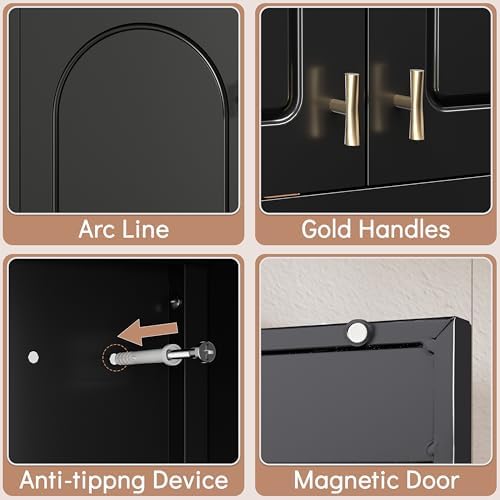 Polup Wall Cabinet with Doors, Small Hanging Cabinet for Kitchen Pantry