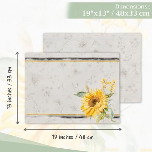 Maison d' Hermine Placemats Set of 4 Reusable 100% Cotton (13"x19")