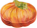 Supreme Housewares Pumpkin-Shaped Melamine Plates - Fall Harvest Theme, BPA-Free, Dishwasher Safe, for Appetizers, Dessert, Snacks, and Thanksgiving, Orange, 7.875 x 7 Inch, Set of 4