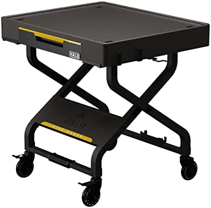 HALO Outdoor Countertop Cart | Prep Station or Griddle/Oven Cooking Surface | Collapsible, Portable, Tool Hooks and Propane Storage | HO-1006-XNA