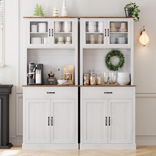 IDEALHOUSE Kitchen Pantry Cabinet with Microwave Stand
