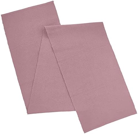 AVKA Studio 100% Cotton Ribbed Table Runner - Pack of 1-13 x 72 Inches - Dull Pink - Dining Or Kitchen Table Runner Thick Construction for Everyday Use, Picnics, Outdoor Table, Weddings, etc