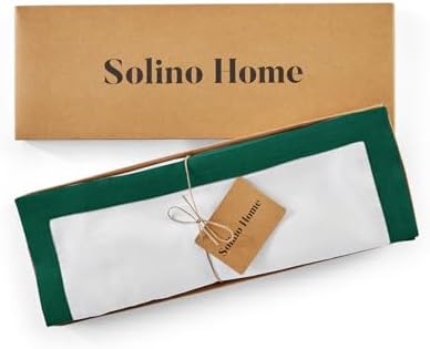 Solino Home 100% Linen Placemats, 14 x 19 in, Rainforest, Classic, Set of 4