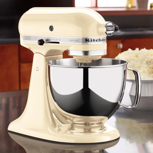 KitchenAid Artisan 5-Quart Tilt-Head Stand Mixer in Almond Cream Bundle
