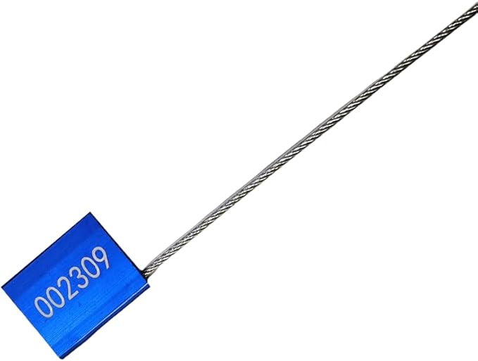 Heavy Duty Pull Tight Steel Metal Security Seals Numbered Tags Alumium Alloy Tamper Proof Shipping Self-Locking Disposable Padlock (Navy Blue, 50pcs)