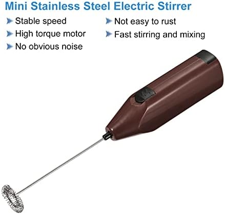 MECCANIXITY Electric Tumbler Stirrer, Handheld Mini Mixer Battery Operated Stirring Mixing Brown for DIY Glitter Tumbler Cup, Pack of 2