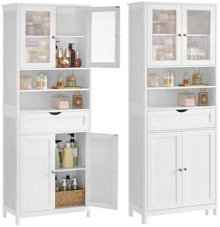VASAGLE Storage Cabinet, Freestanding, Drawer, Open Compartments