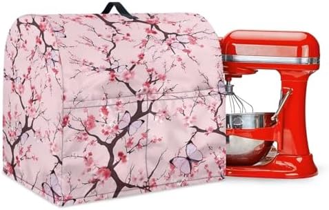 Cherry Blossom Mixer Cover for 4.5-5 Qt Stand Mixer Kitchen Counter Food Processor Covers Dust Protection Stand Coffee Maker Cover