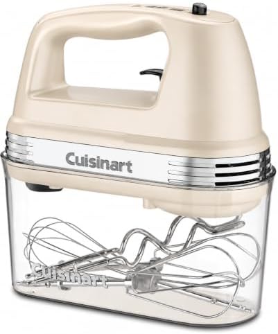Cuisinart Power Advantage Plus 9-Speed Hand Mixer, 220W-Motor Hand Blender Electric Mixer with 9 Speed Settings, XL Dishwasher-Safe Beaters, 3 Low Mixing Speeds, Storage Case, Cream