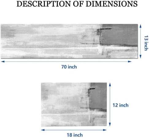 Mcalk Dark Grey Table Runner and Placemats Set of 6 Pieces, Grey Placemat, Cloth Place Mats Indoor for Kitchen, Washable Abstract Placemats Linen Material for Dining Table