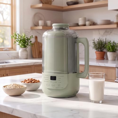 9-in-1 Nut Milk Maker Machine, 1.2L Automatic Soy Milk Maker, Green