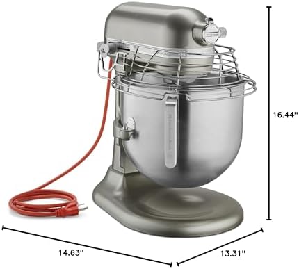 KitchenAid KSMC895CU 8-Quart Commercial Countertop Mixer with Bowl Guard, 10-Speed, Gear-Driven, Contour Silver
