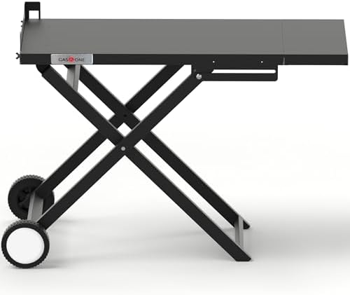 GasOne T-100F Foldable Cart for Grill –BBQ Grill Collapsible Cart with Wheels – Practical and Durable Portable Gas Grill Outdoor Table – Easy Assembly