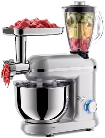 6-In-1 Stand Mixer with Juicer Machines Meat Grinder Electric Sausage Maker