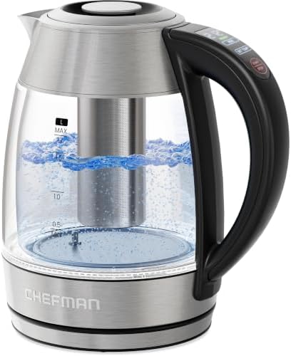 Chefman Cool Touch 1.7 L Double-Wall Electric Kettle with Tea Infuser by Chefman