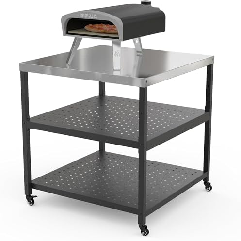 Mimiuo 31.5" Square Pizza Oven Stand, Stainless Steel Modular Table