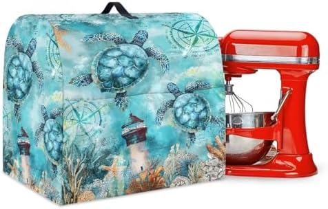 Sea Turtle Print Mixer Covers Kitchen Small Appliance Dust Cover Compatible with 4.5-5 Quart Mixer Universal Size