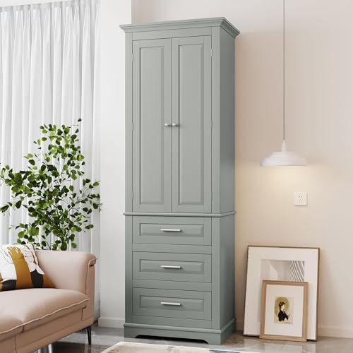 Merax 70" Tall Kitchen Pantry Cabinet with Doors and Drawers, Storage Shelf Organizers for Home, Bathroom and Living Room,